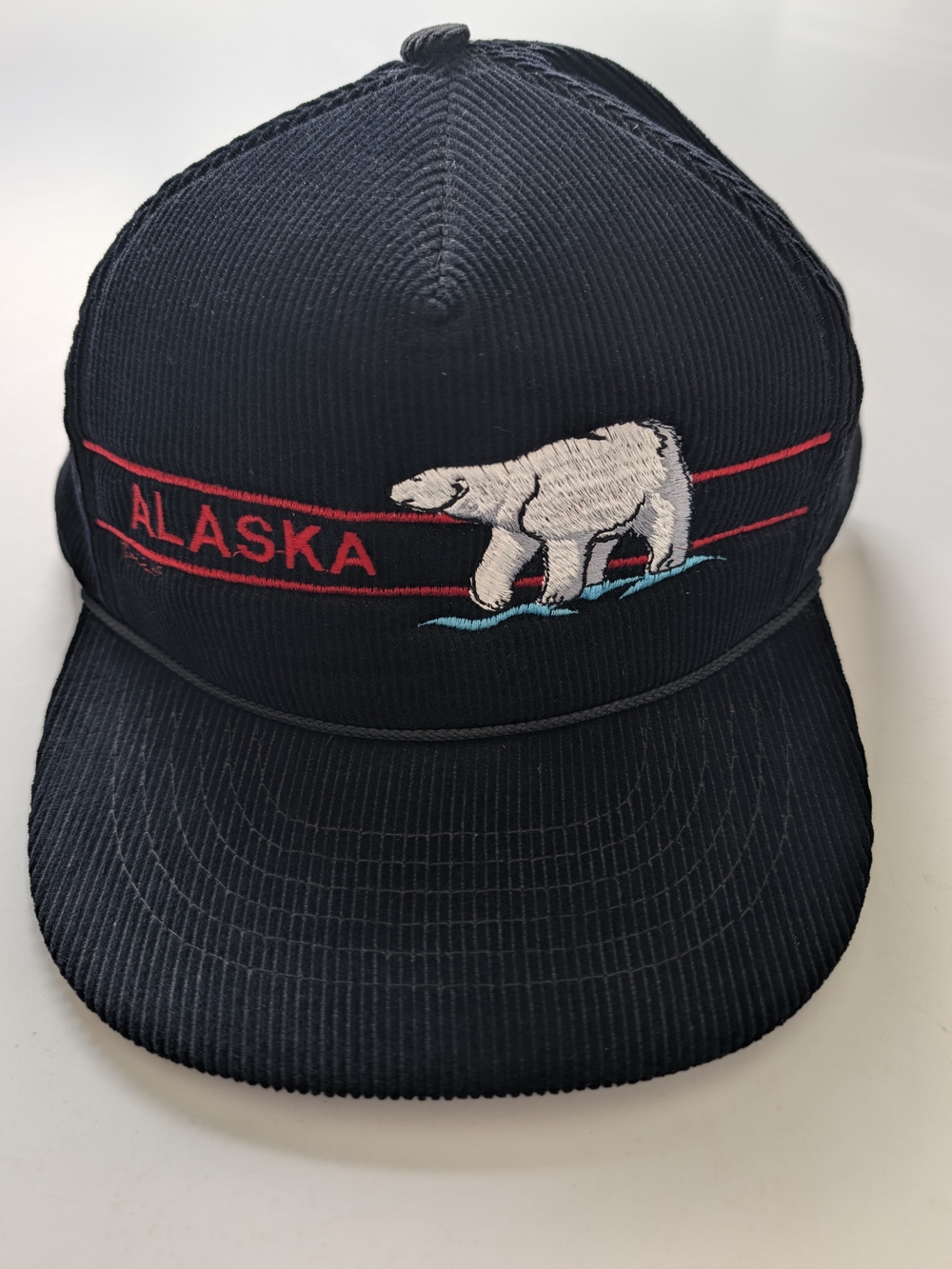 Vintage Alaska Polar Bear Corduroy Snapback Hat